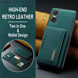 DG.MING 2In1 Detachable Magnetic Leather Wallet Phone Case Wallet+Basic Case