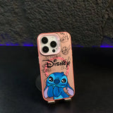 Cool Cartoon Stitch Disneys Magsafe Magnetic Phone Case Creative Border Plated Cover