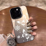 Silver IMD Case Funda Luxury Fashion Butterfly Cover